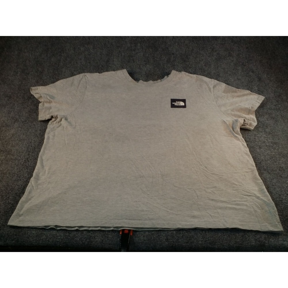 The North Face Mens XXL Short Sleeve Box Logo Gray Black Outdoors Graphic TShirt
